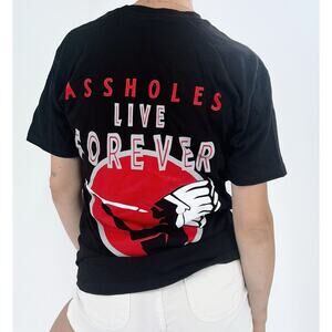 A**holes Live Forever Black Short Sleeve T-Shirt Size Small